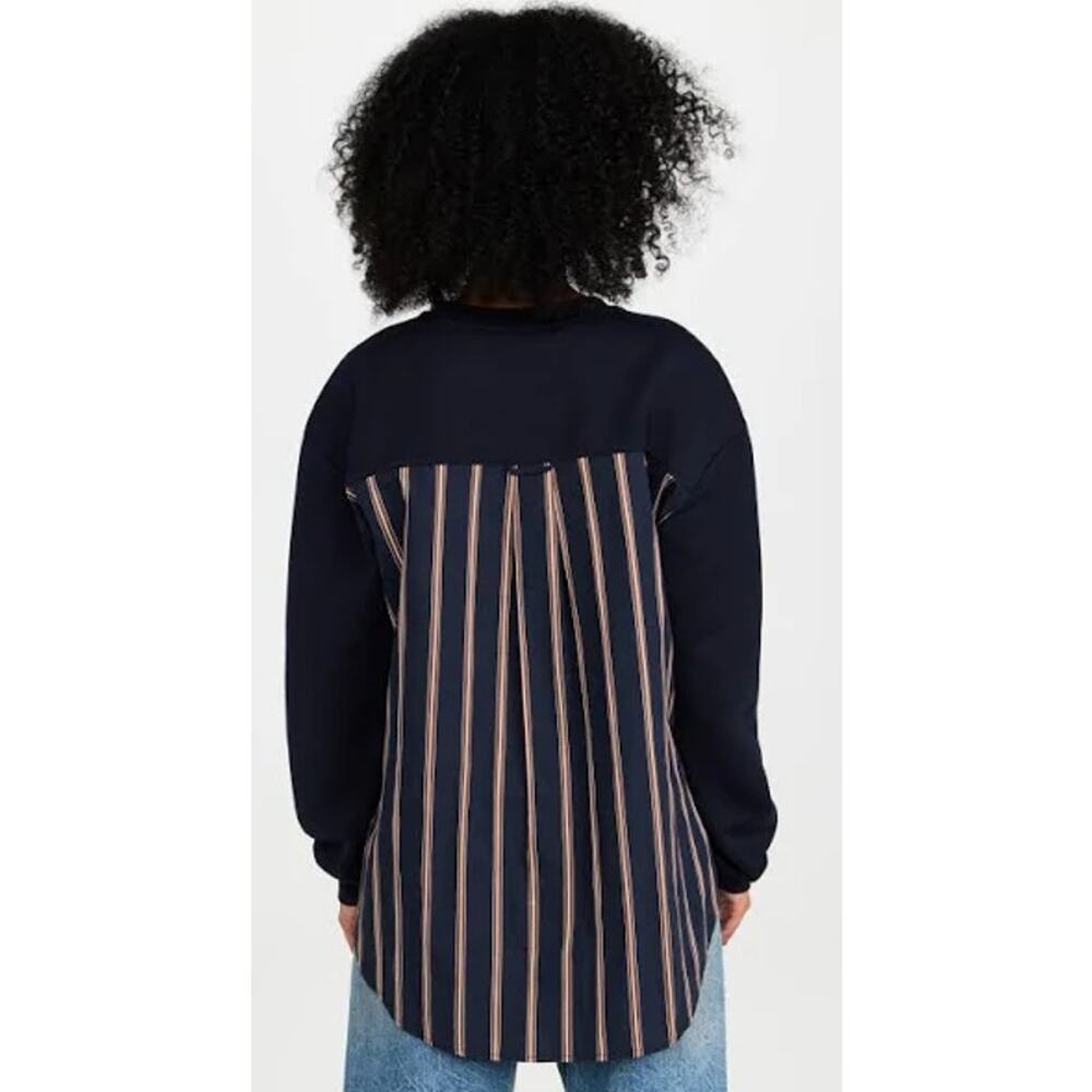 Jason Wu Crewneck Combo Striped Button Down Sweat… - image 3
